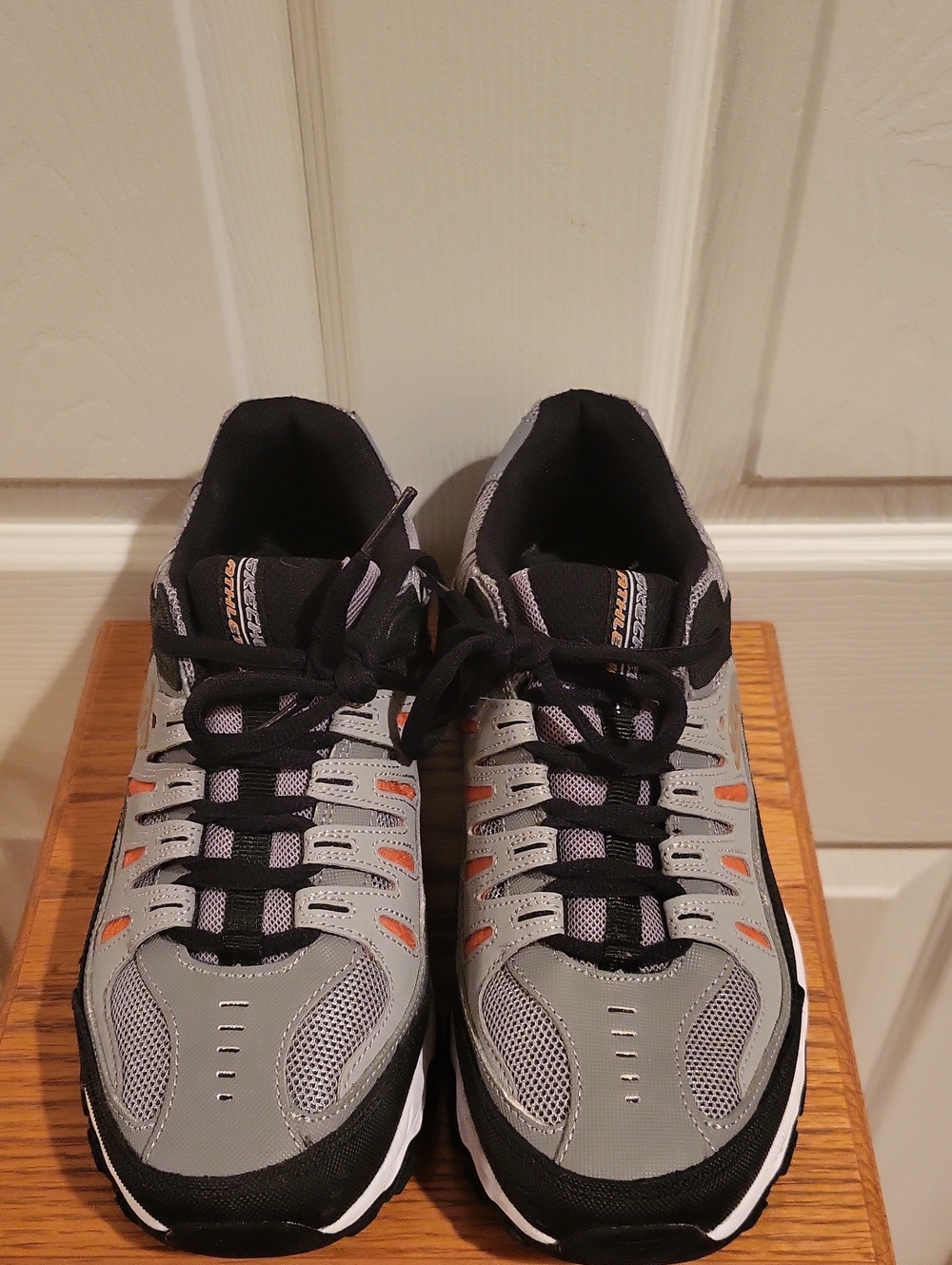 Skechers Afterburn Memory Foam Men's Size 8 Grey Black Athletic Walking Sneakers